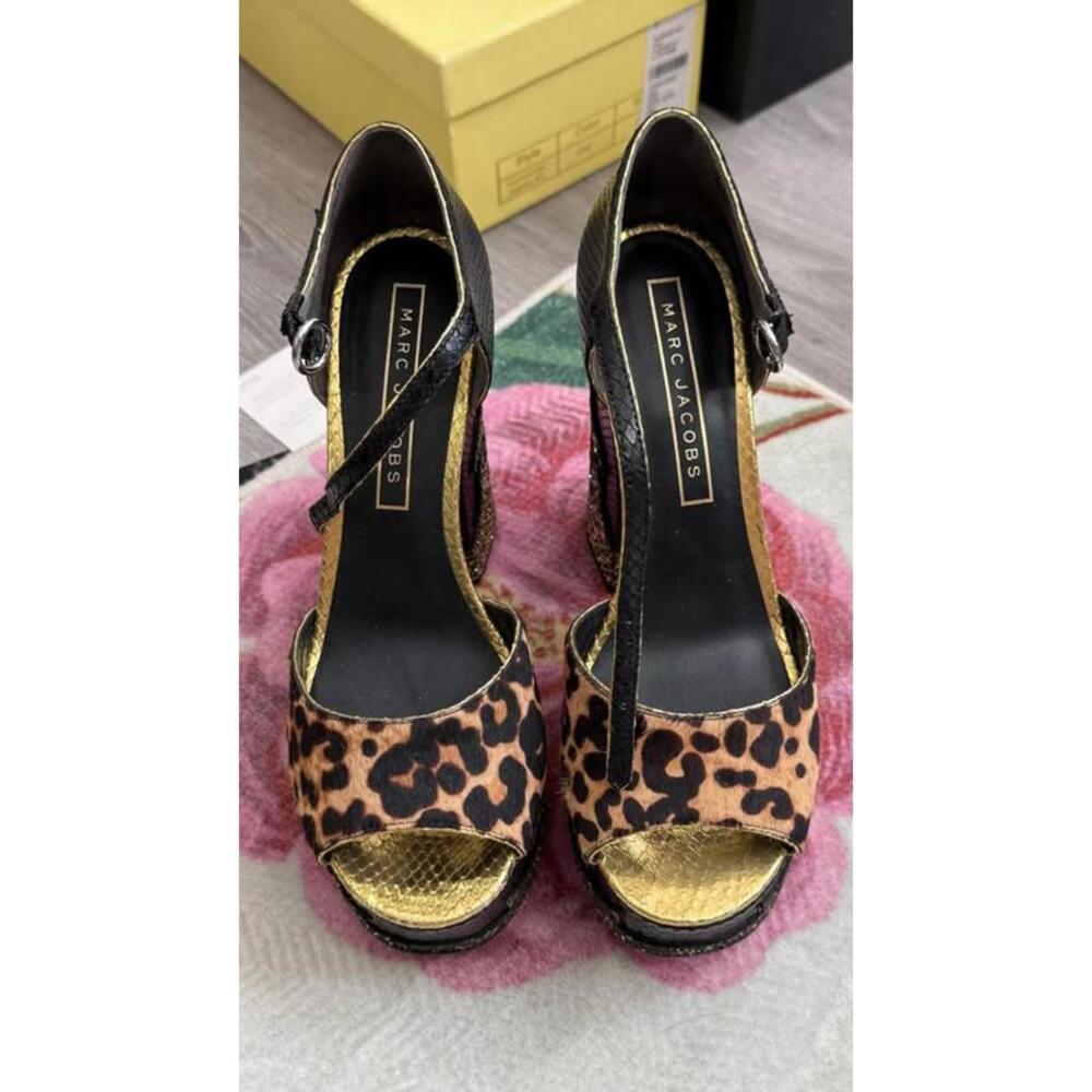 Marc Jacobs Leopard & Glitter Platform Heels, Size 39